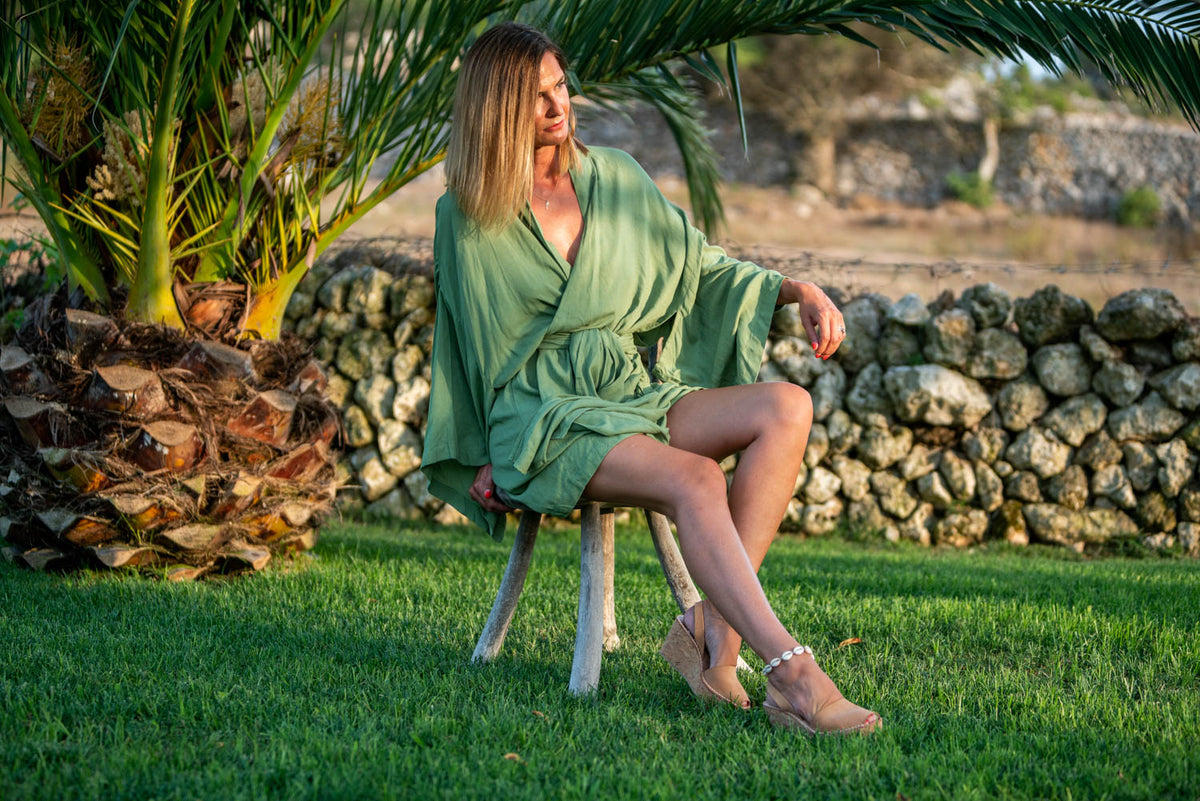 Tan Nubuck Cork Wedge