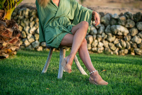 Tan Nubuck Cork Wedge