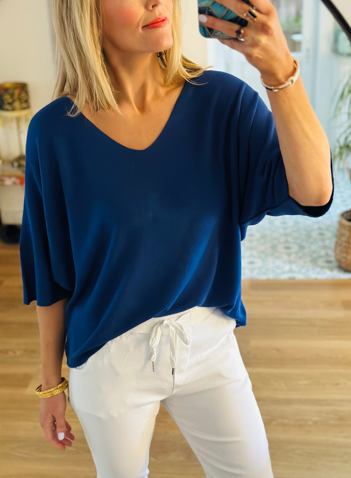 Soft Knit Top Cobalt Blue