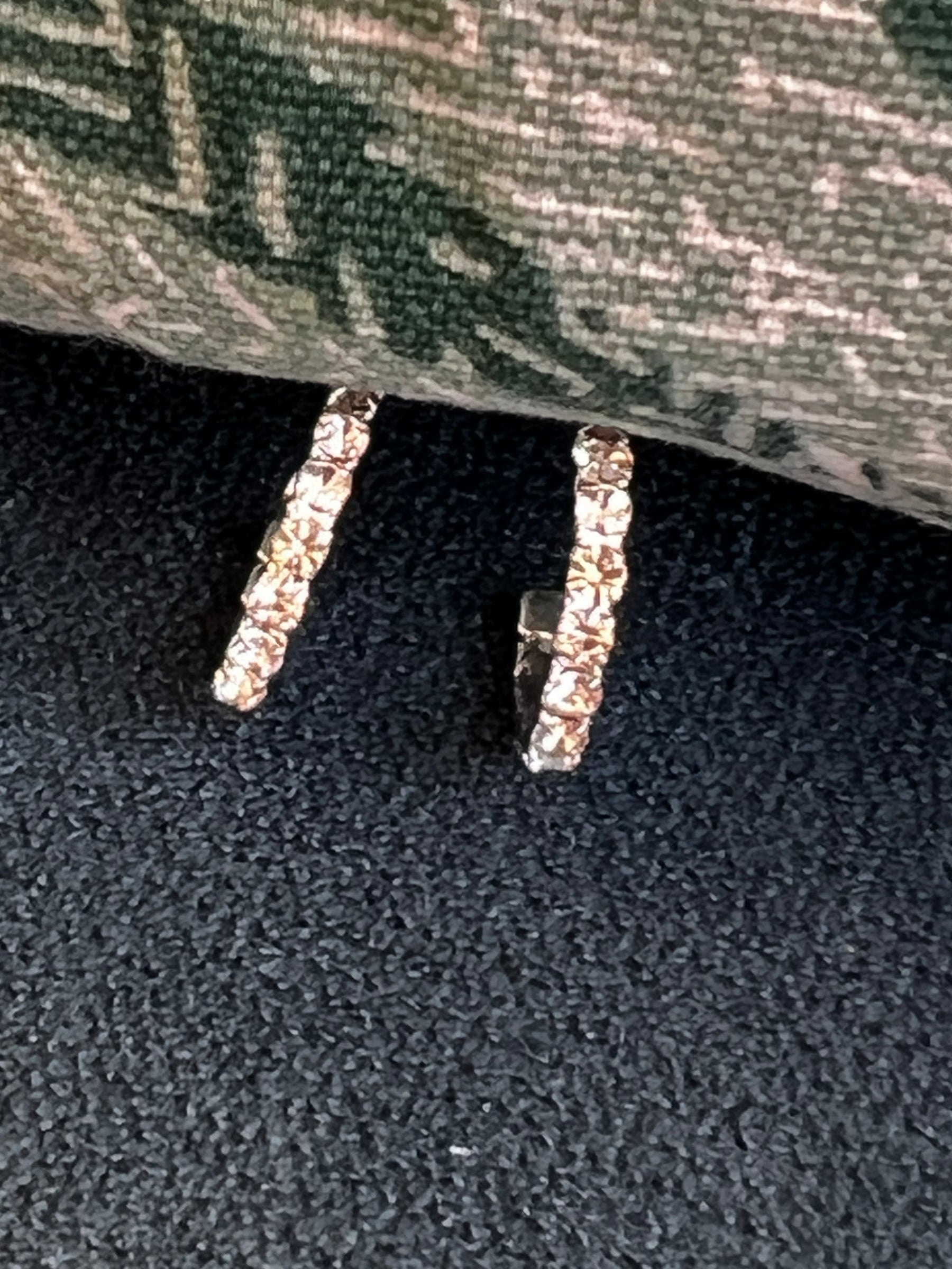 Diamanté mini hoop earrings