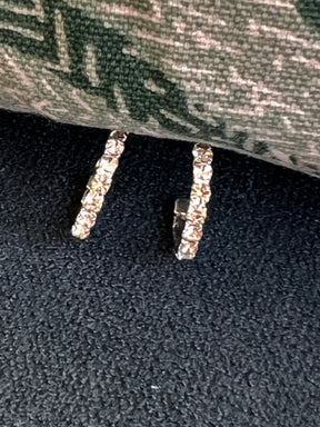 Diamanté mini hoop earrings