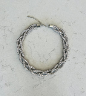 Plaited Diamante Collar