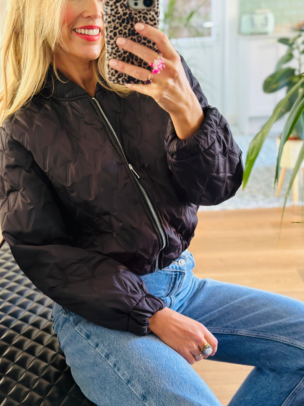 Quilted Bomber Jacket