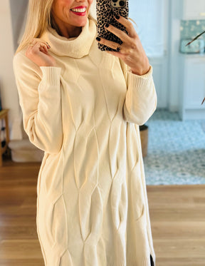 Roll neck jumper dress