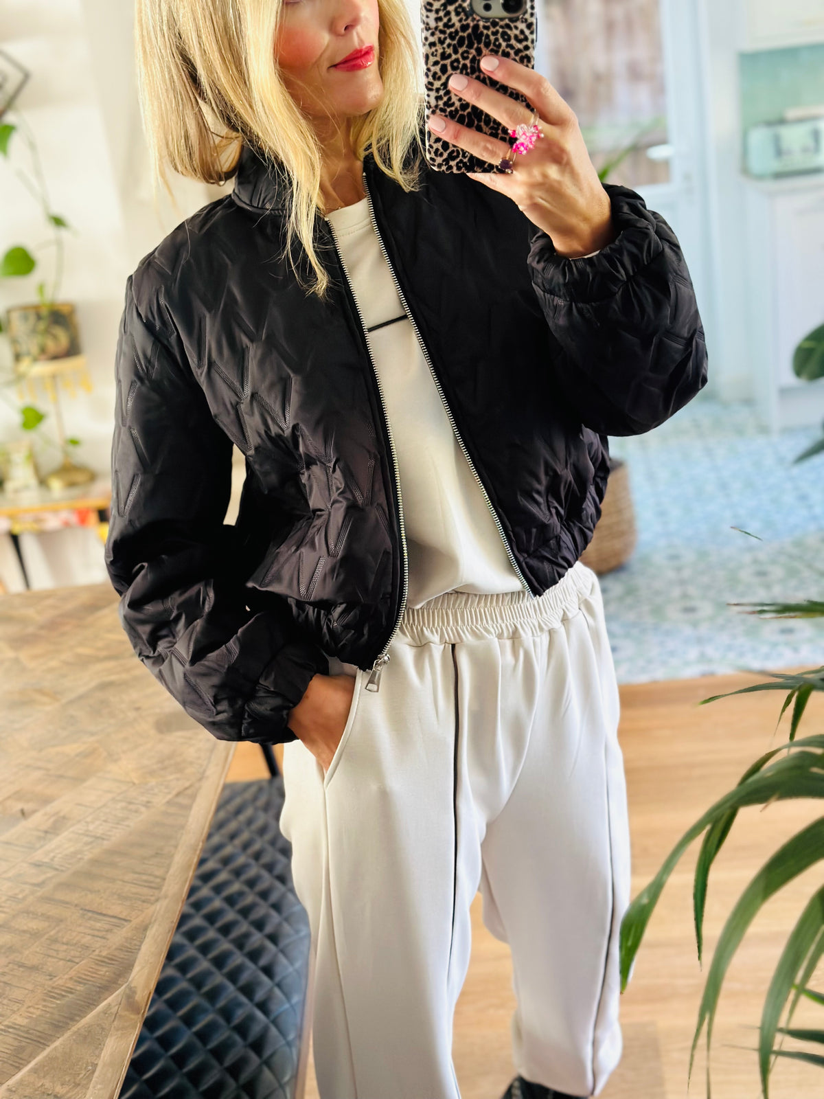 Quilted Bomber Jacket