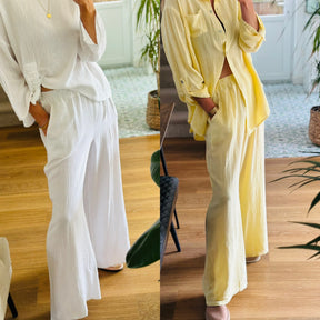 Linen Wide Leg Trousers