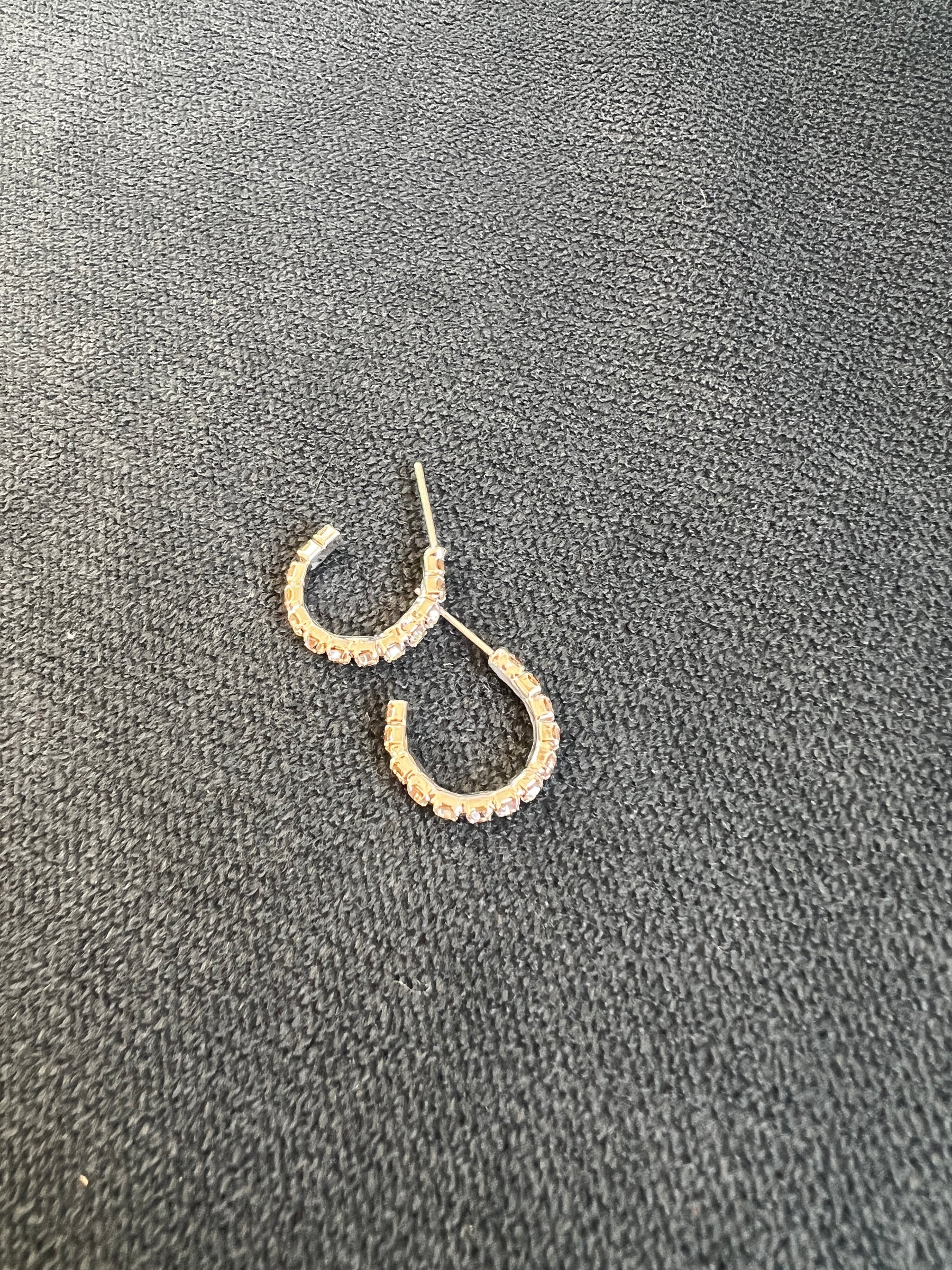 Diamanté mini hoop earrings