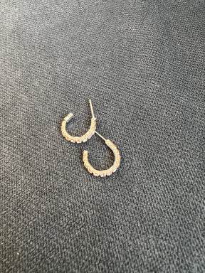 Diamanté mini hoop earrings