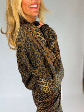 Leopard Print Tracksuit Top