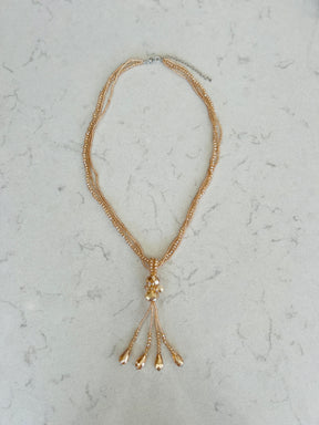 Gold Crystral Beaded Necklace