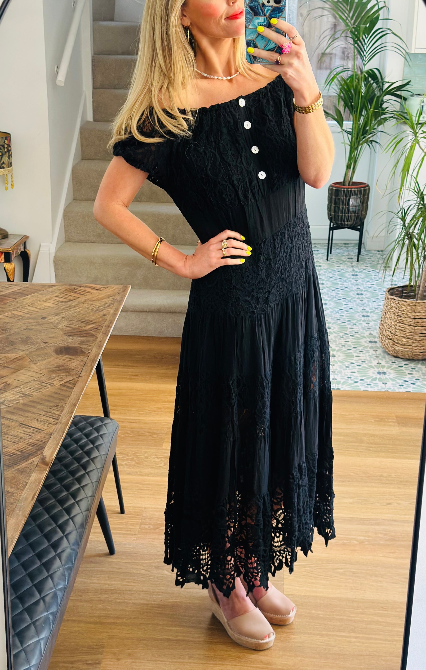 Lace Bohemian Dress Palmaira Sandals Menorcan Avarcas