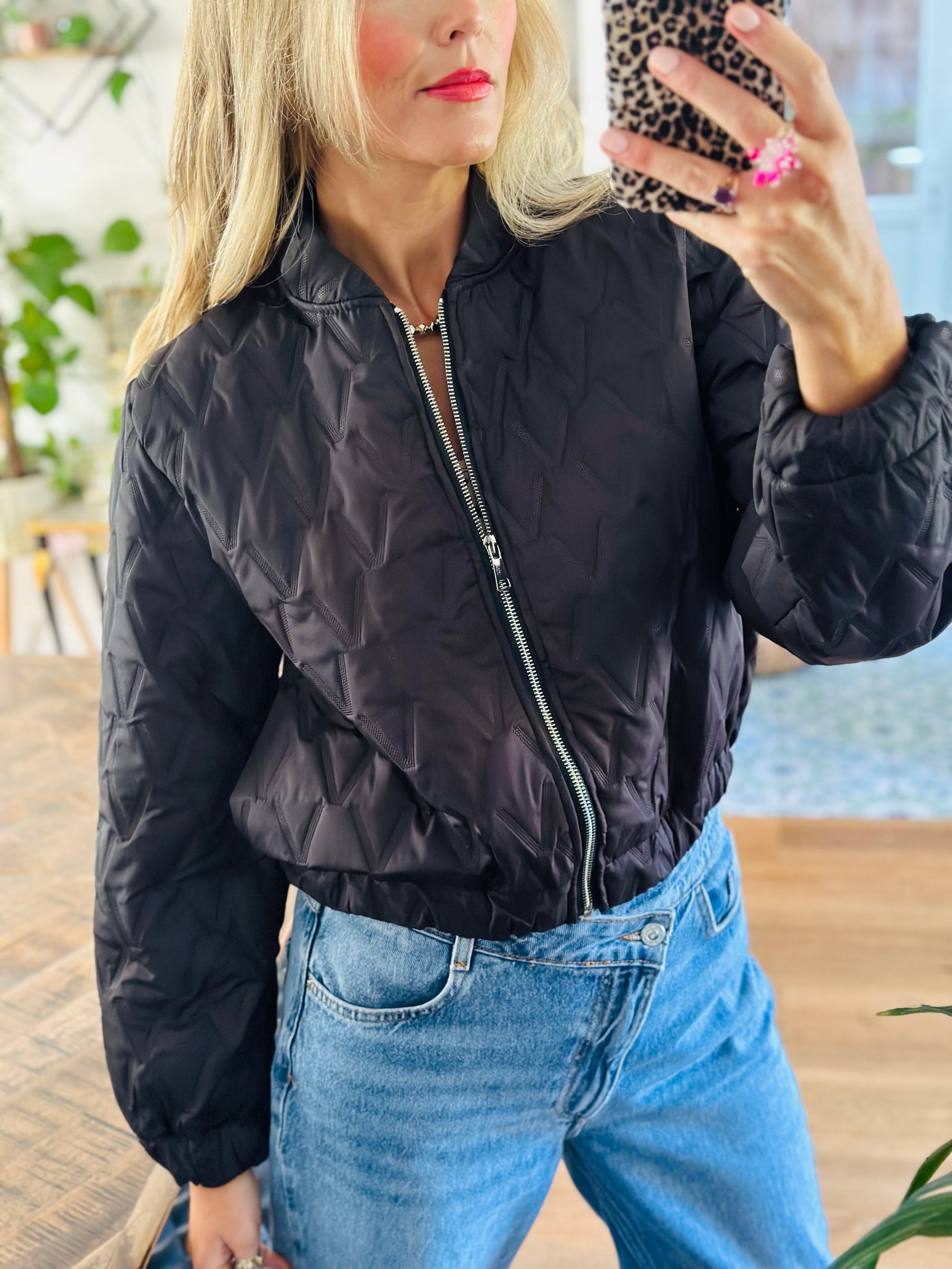 Quilted Bomber Jacket