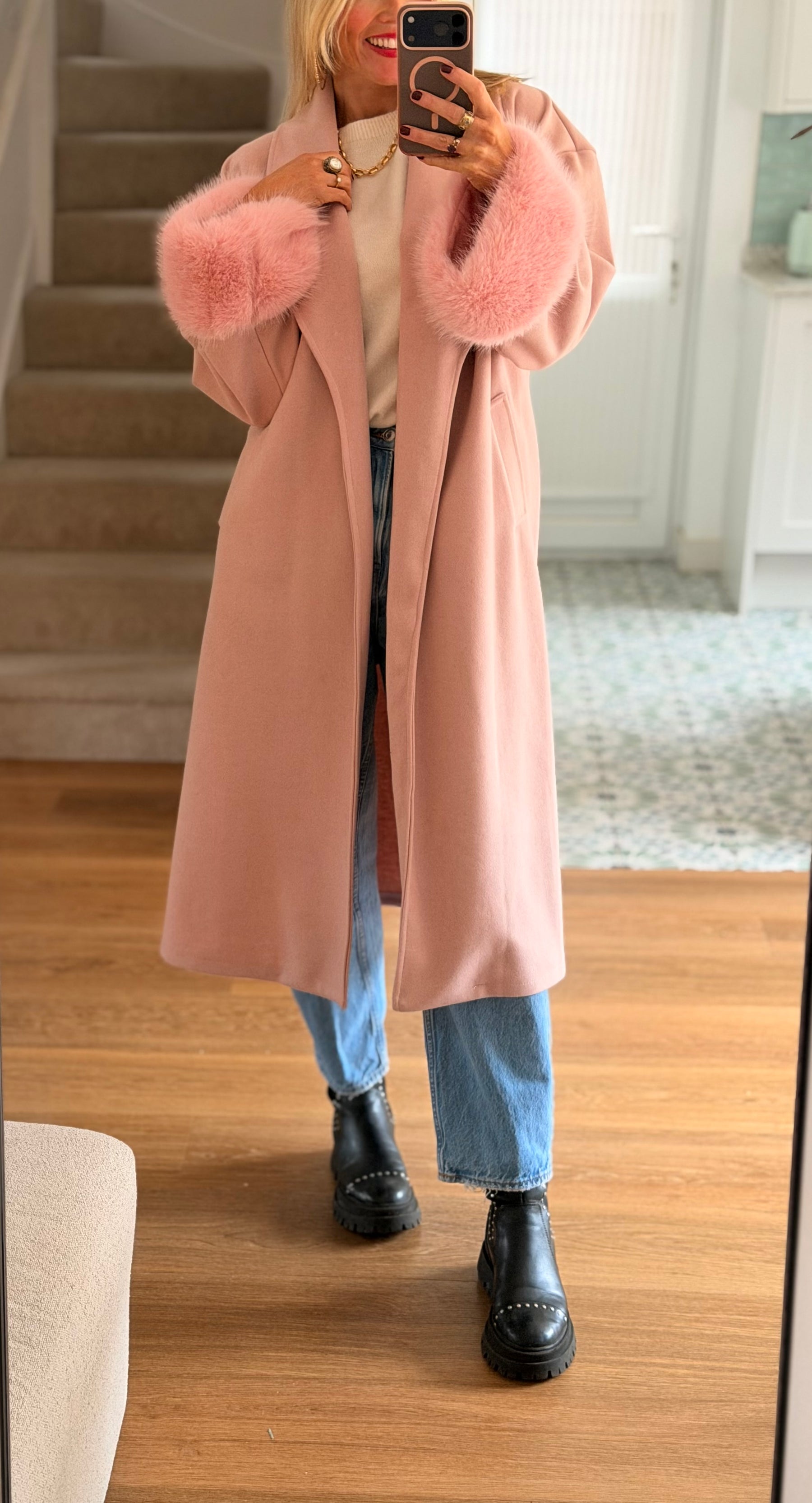 Fur Cuff Coat