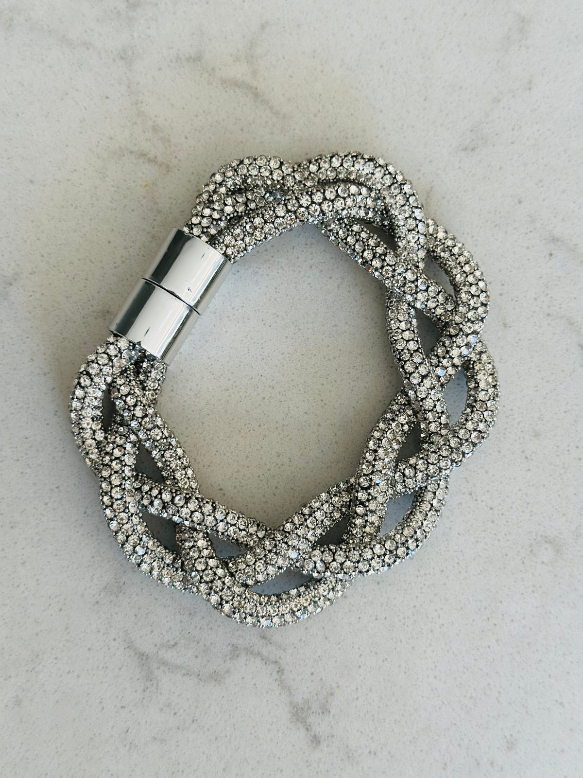 Plaited Diamante Bracelet