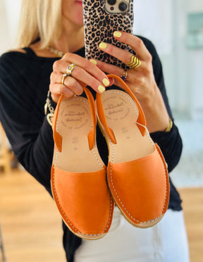 Mandarin Orange Suede Avarcas