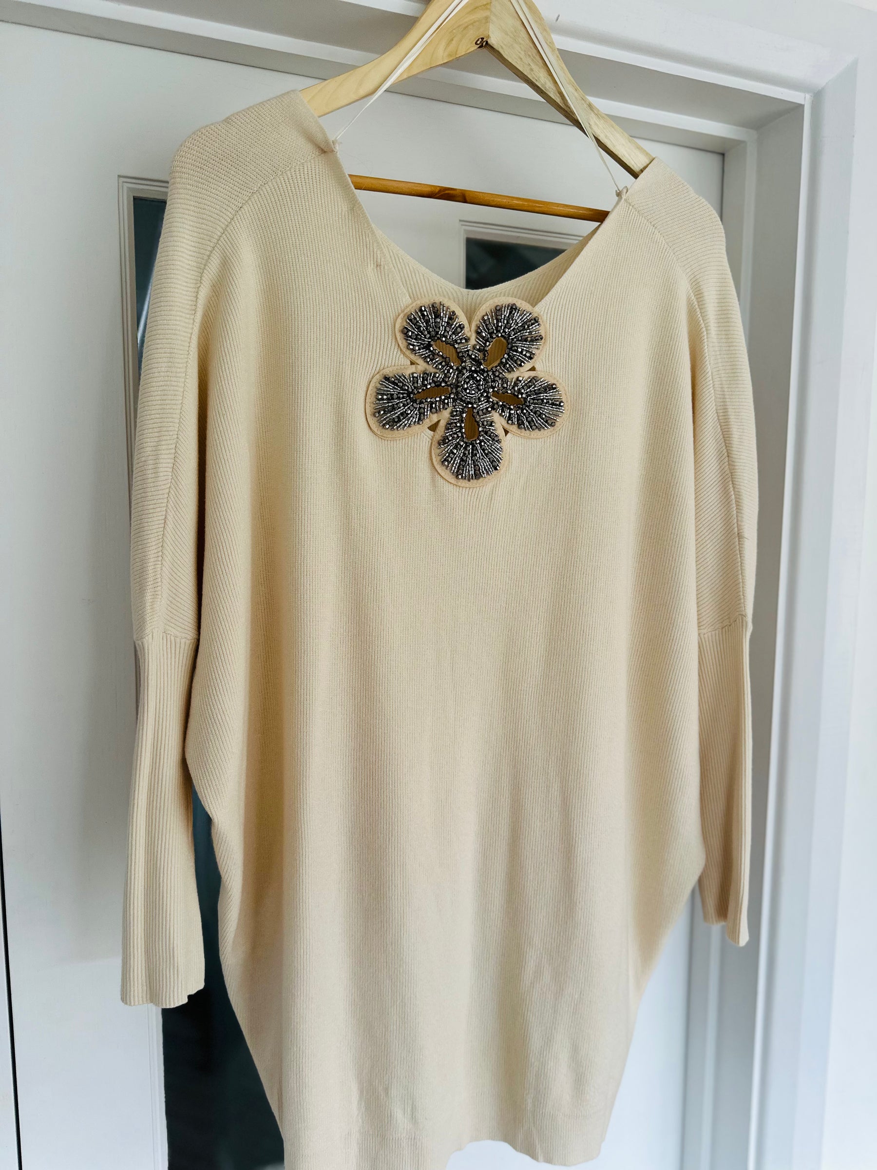 Cream Diamante Jumper