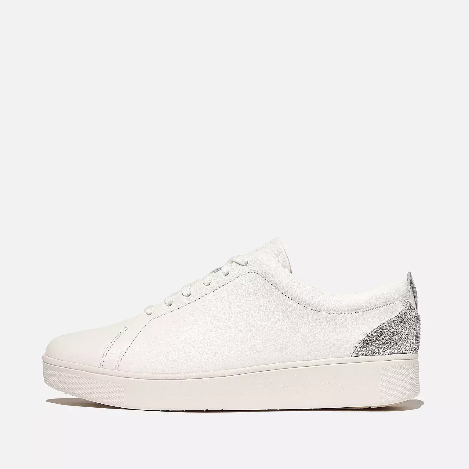 Fitflop White Crystal Back Leather Trainers