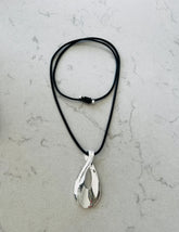 Leather thong pendant necklace