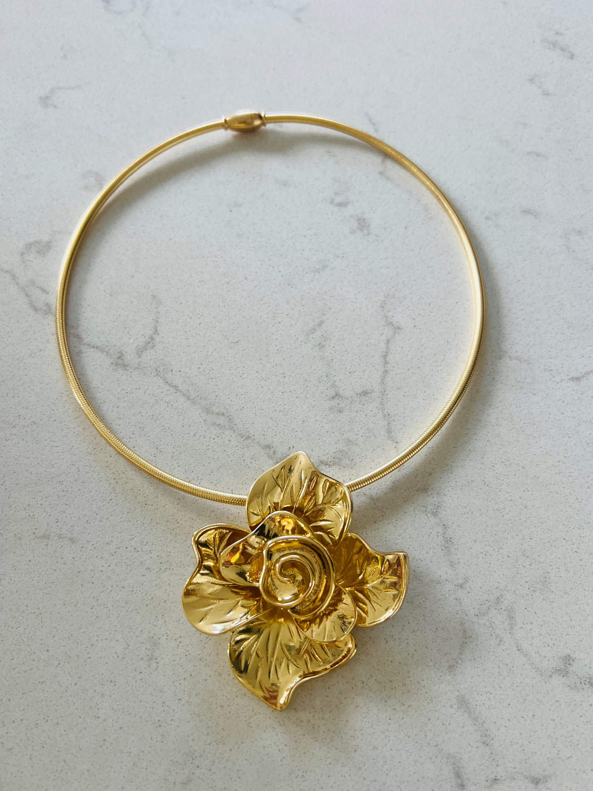 Gold Rose Necklace