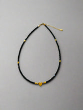 Jet heart choker necklace