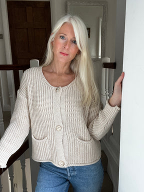Chunky Cardigan with Gold Buttons