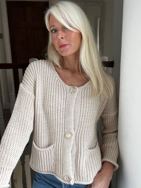 Chunky Cardigan with Gold Buttons