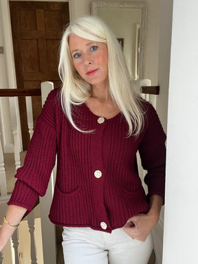 Chunky Cardigan with Gold Buttons
