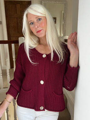 Chunky Cardigan with Gold Buttons