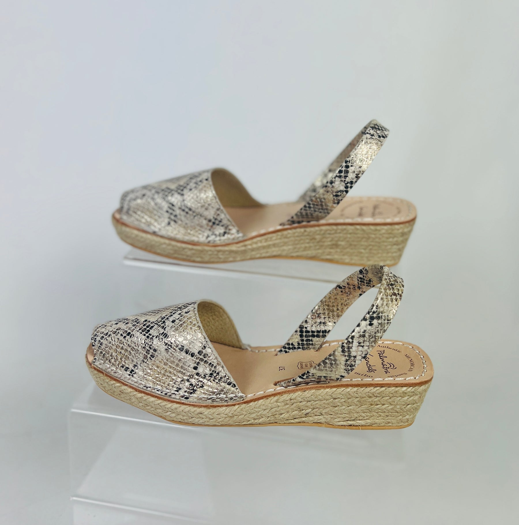 Sample Sale Snakeprint Low Espadrille Wedge