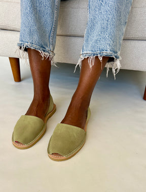 Sage Green Suede Avarcas