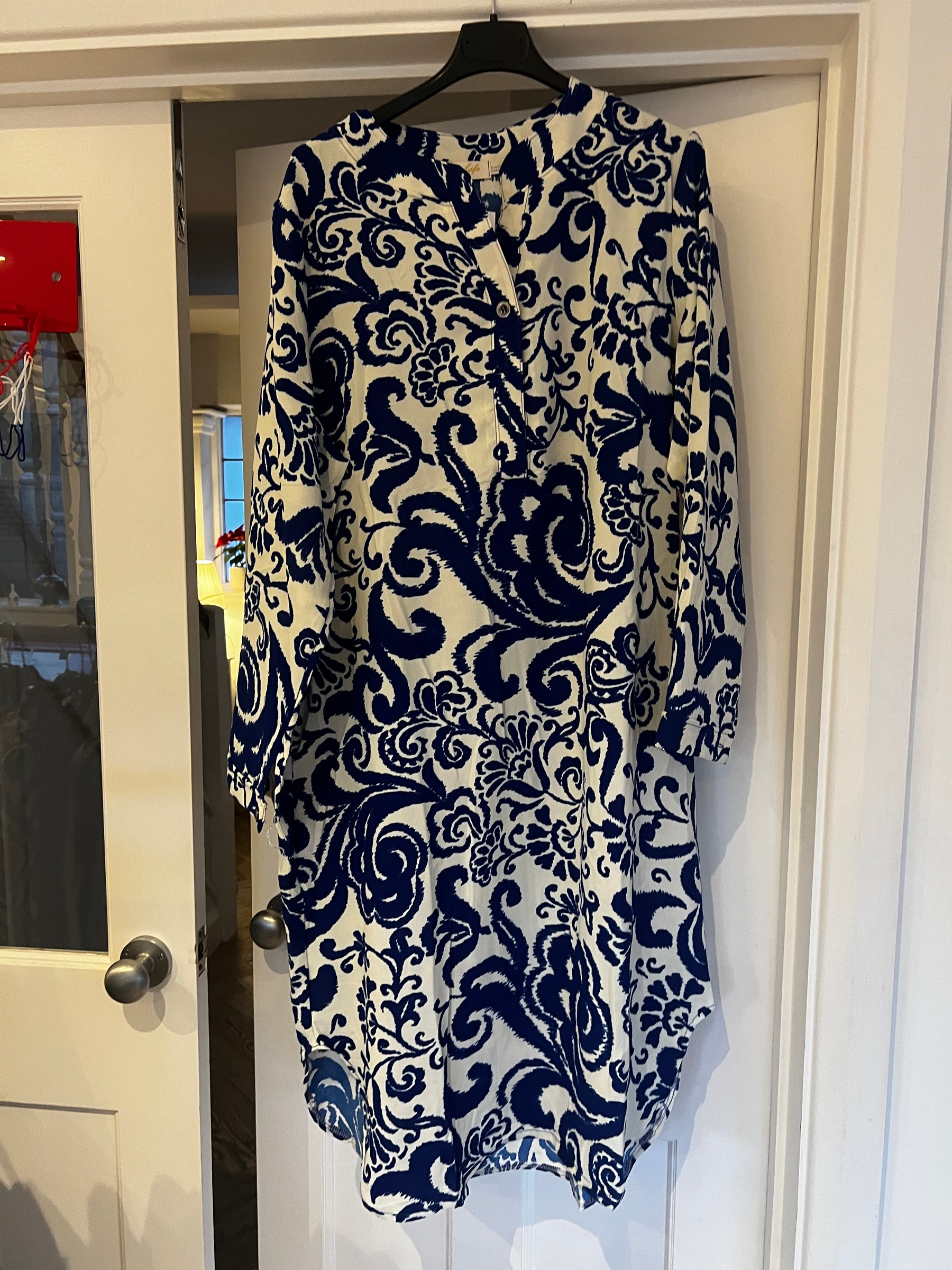 Patterned Tunic in Indigo