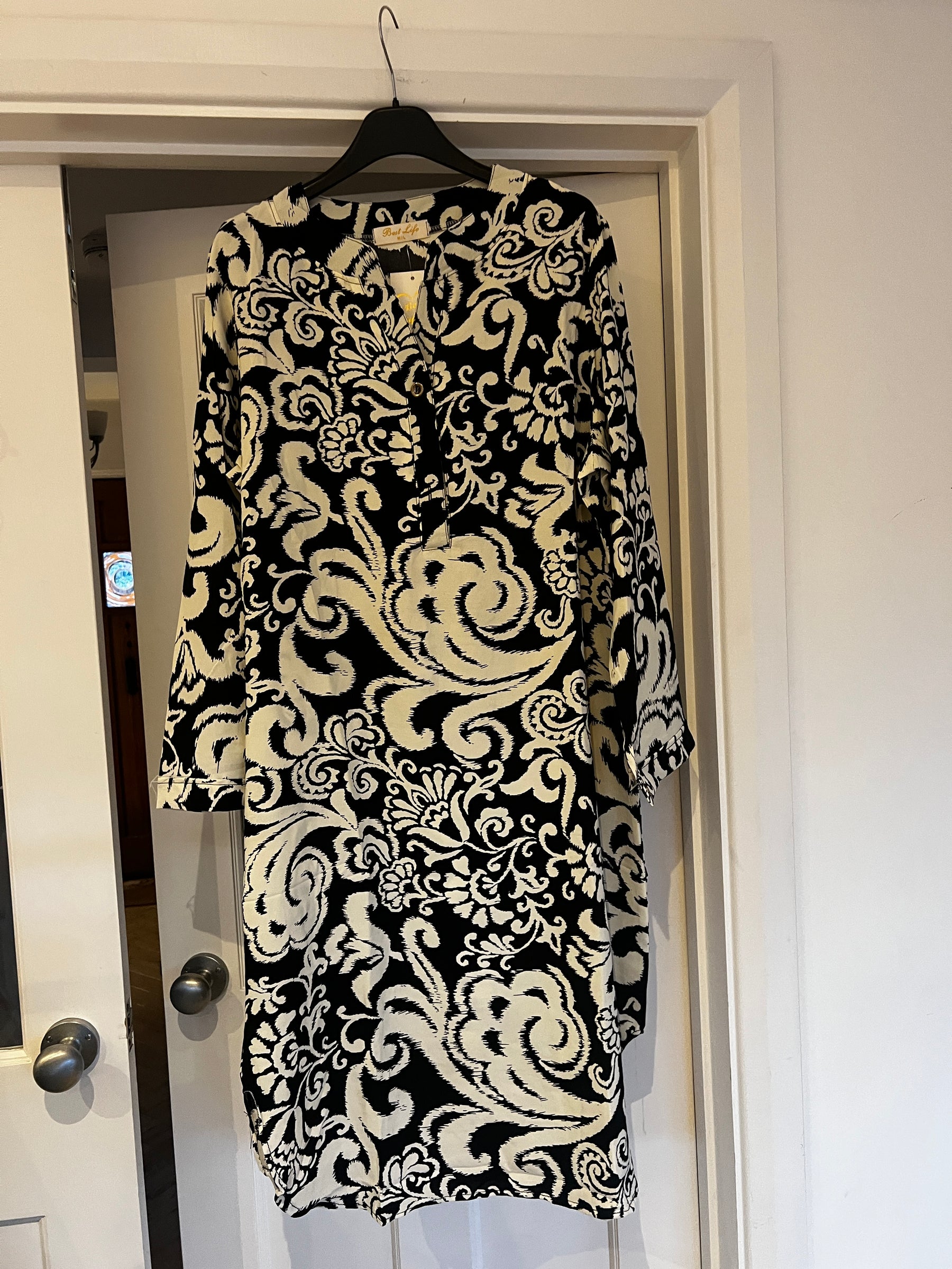 Patterned Tunic in Black