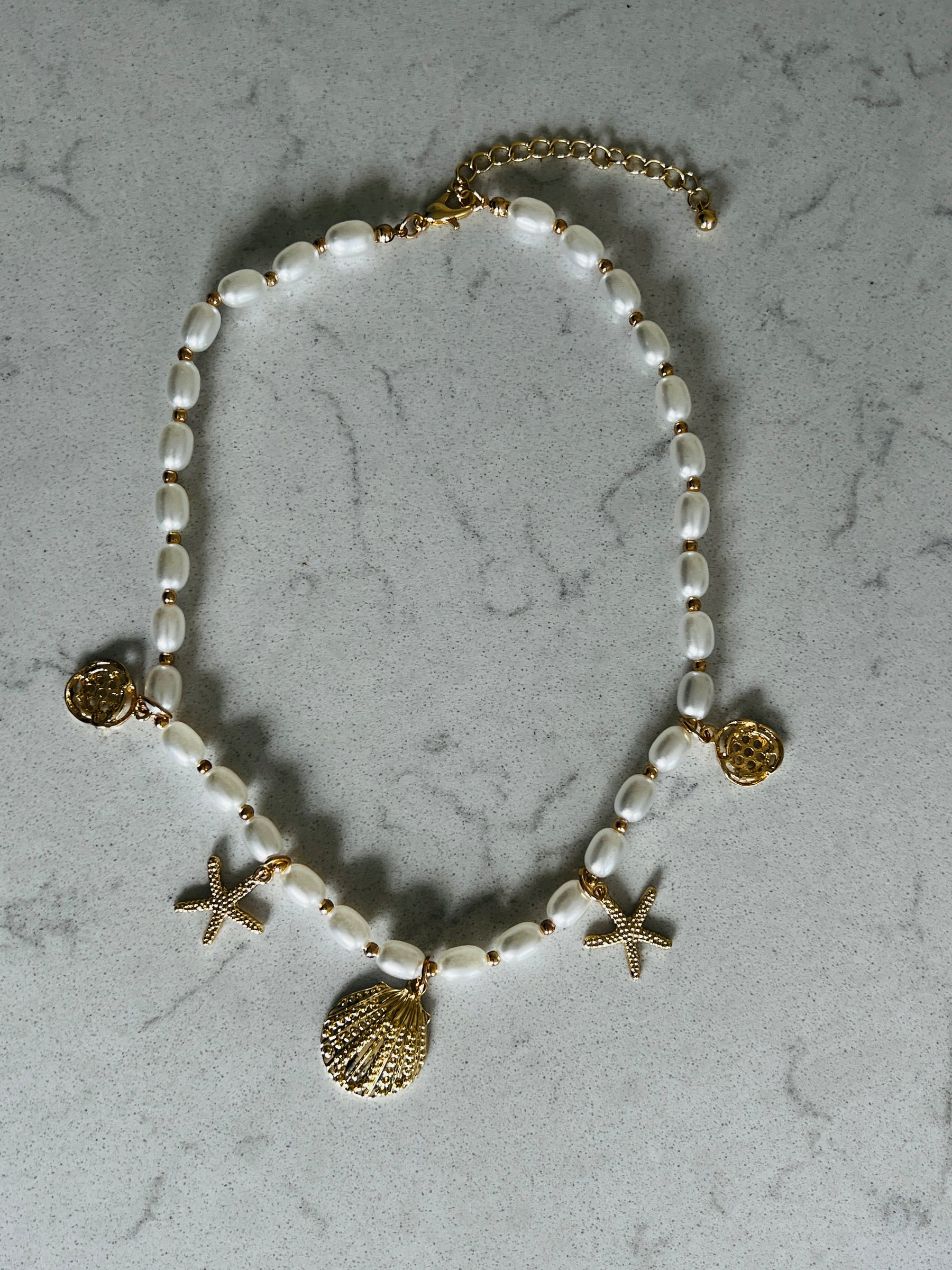 Chunky Pearl Charm Necklace