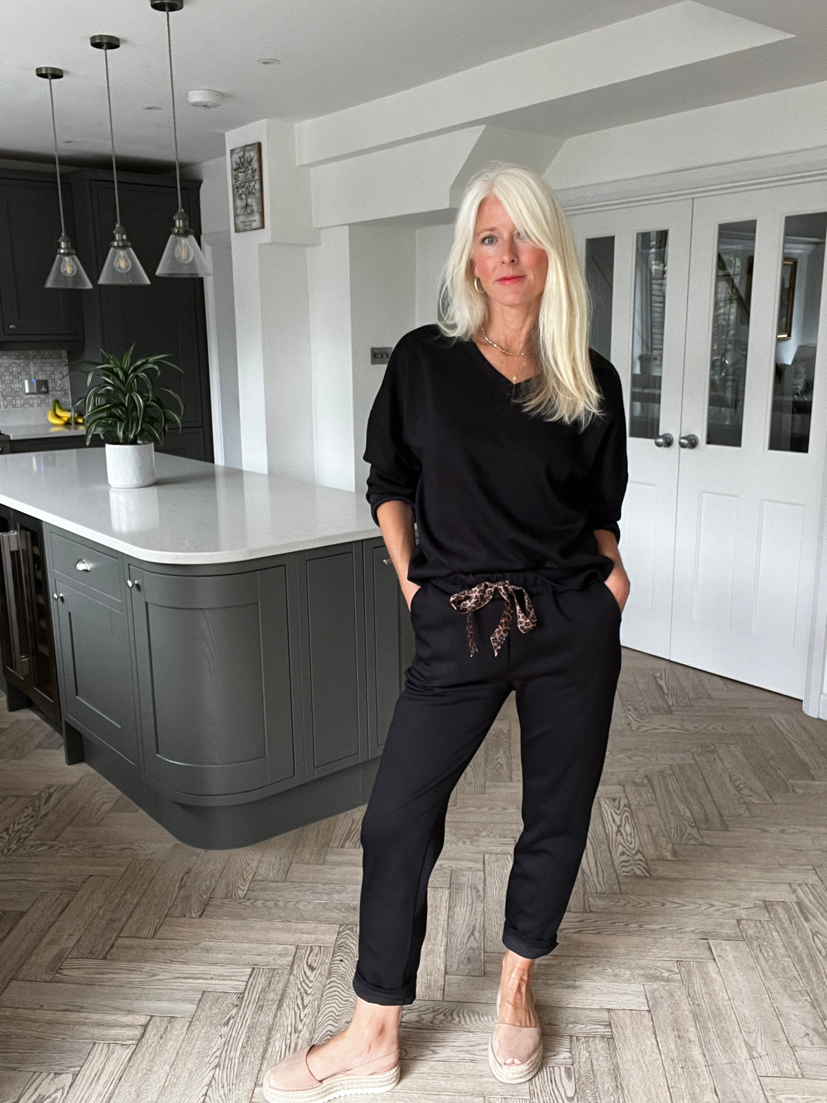 Everyday Jogger Set with Leopard Tie