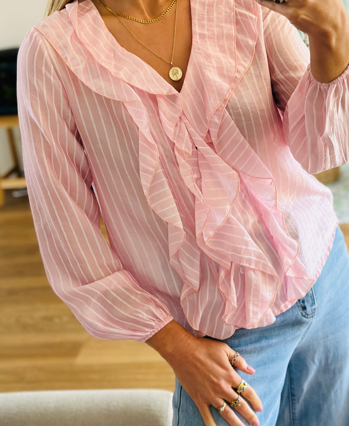 Romance Pinstripe Blouse