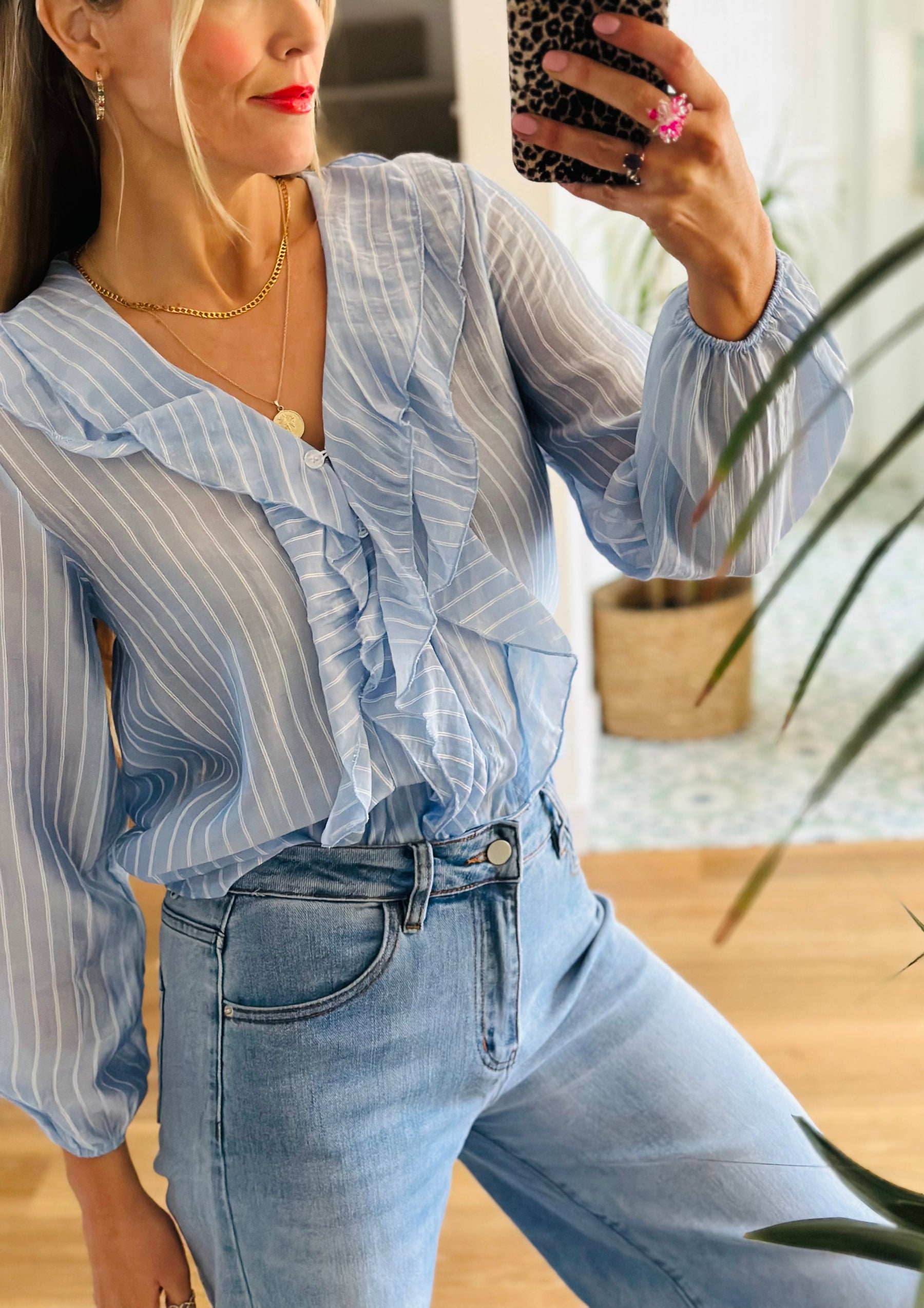 Romance Pinstripe Blouse