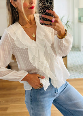 Romance Pinstripe Blouse