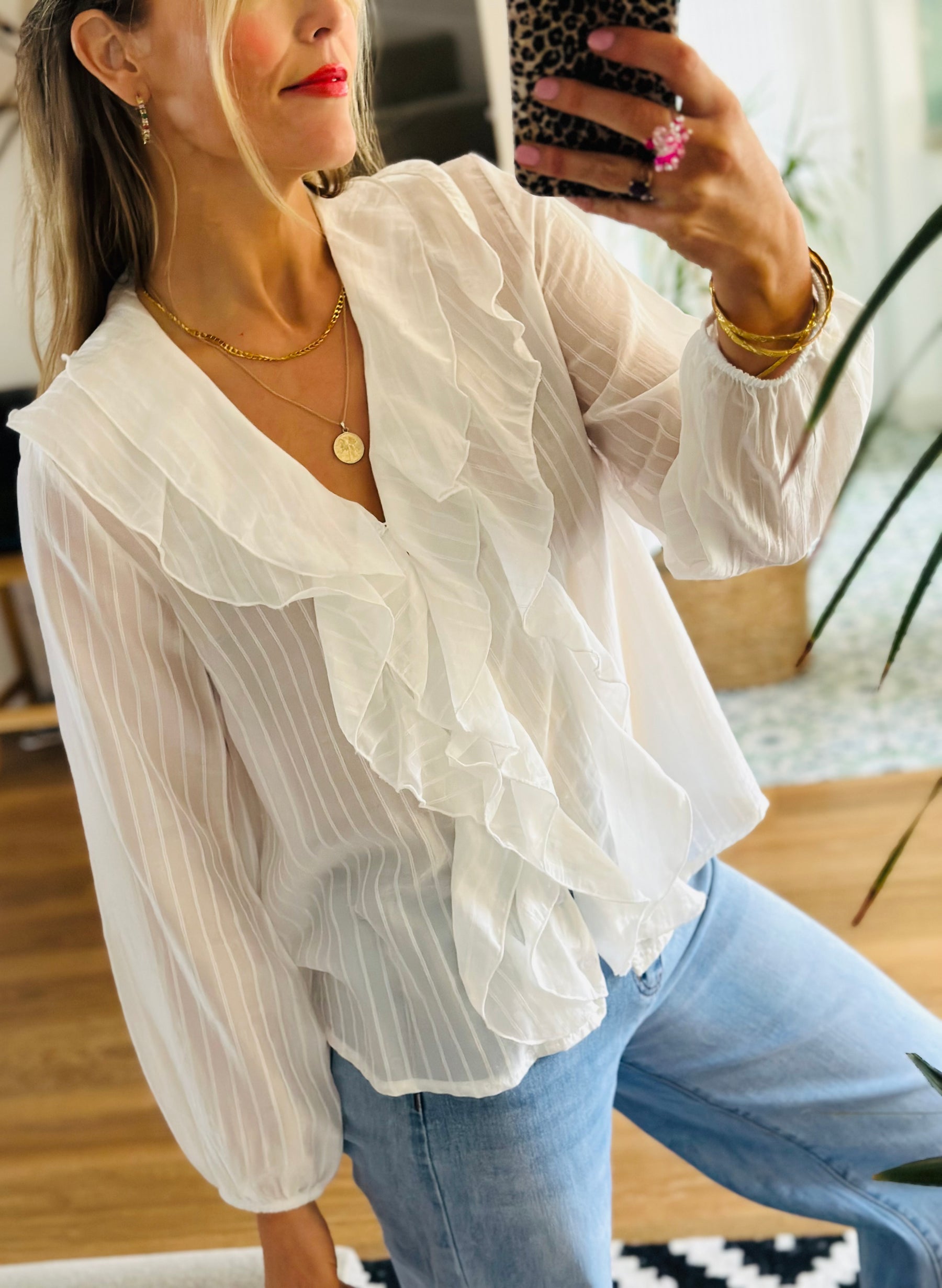 Romance Pinstripe Blouse