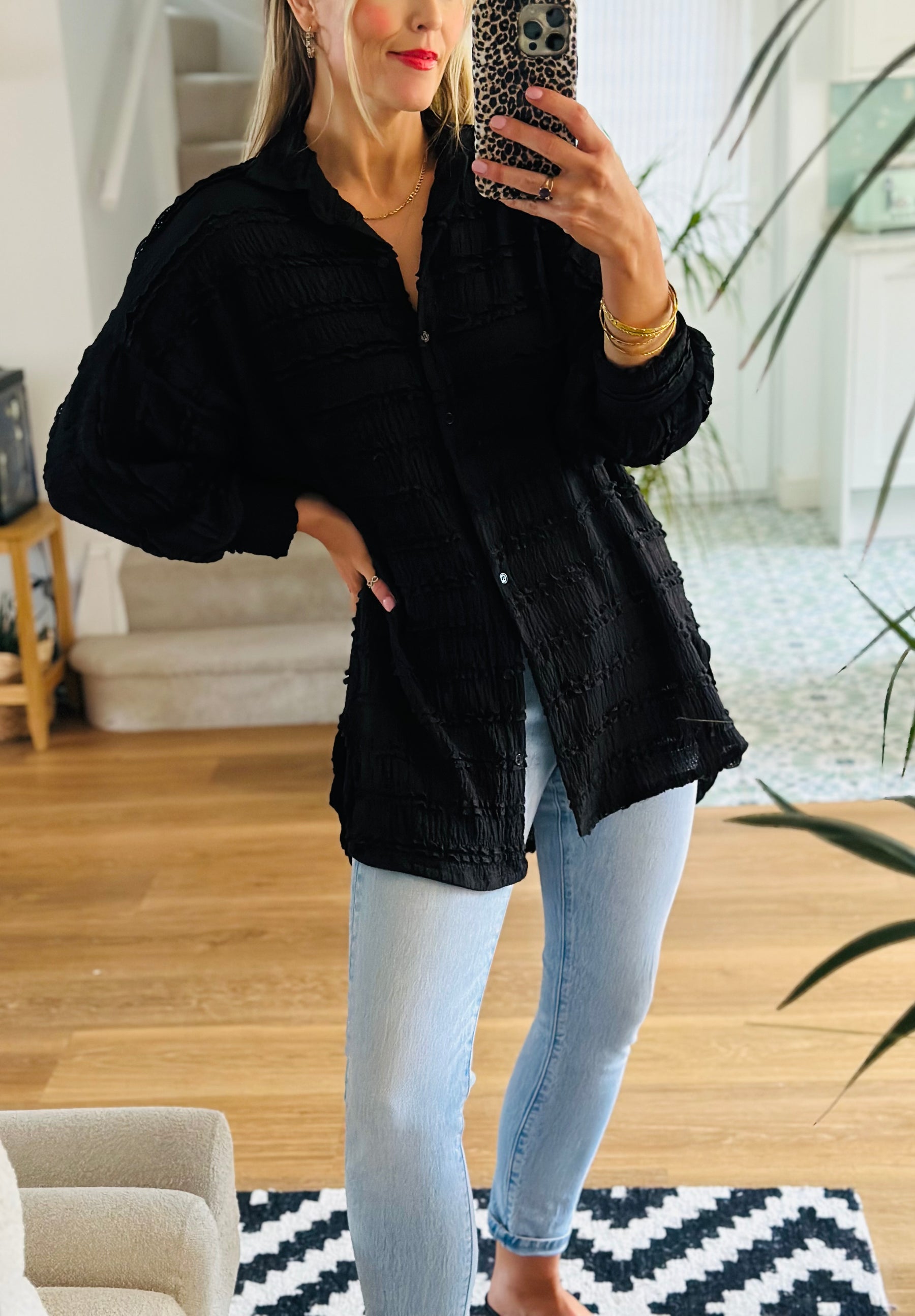 Black Longline Shirt