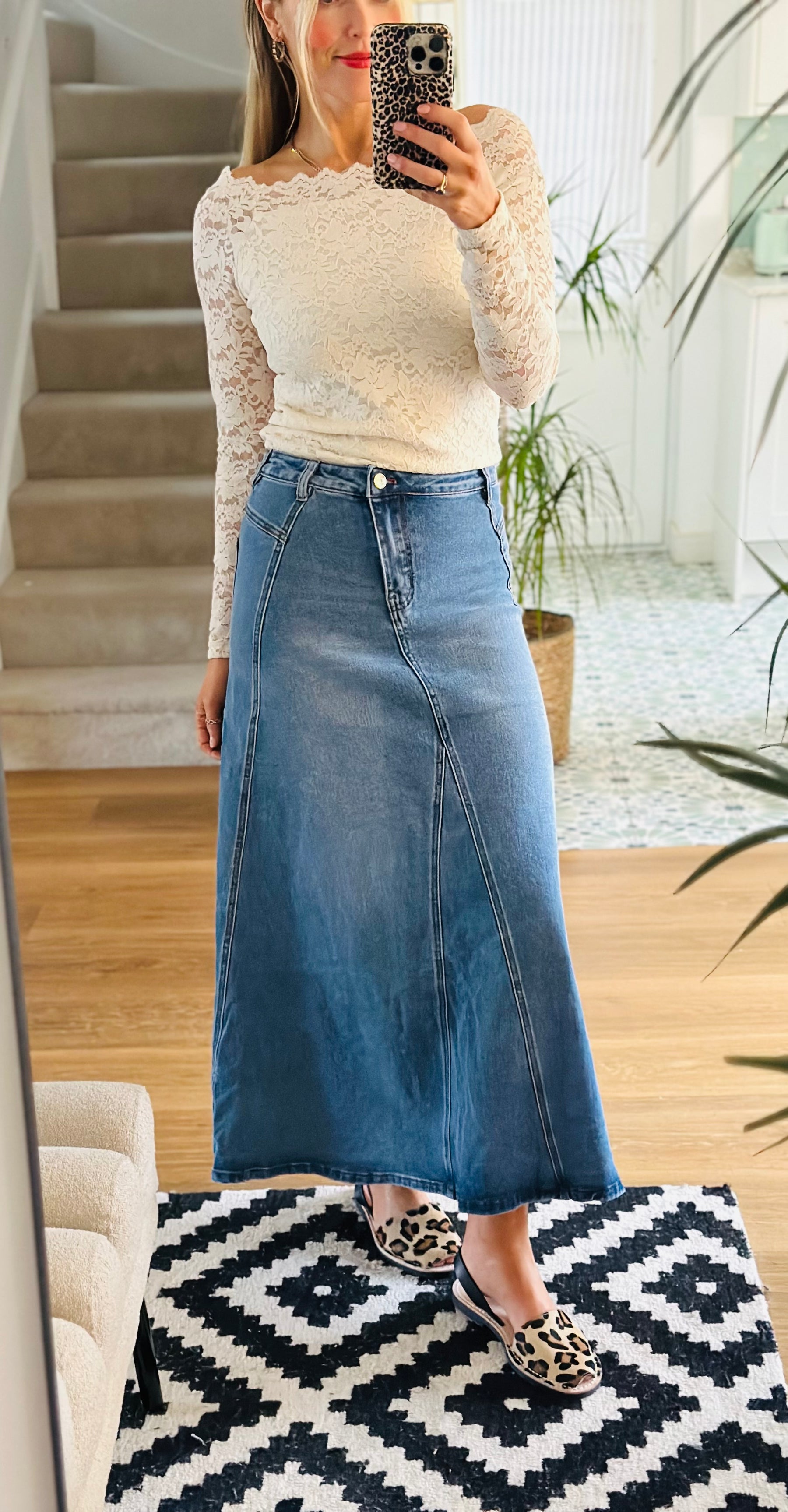 Denim Maxi Skirt