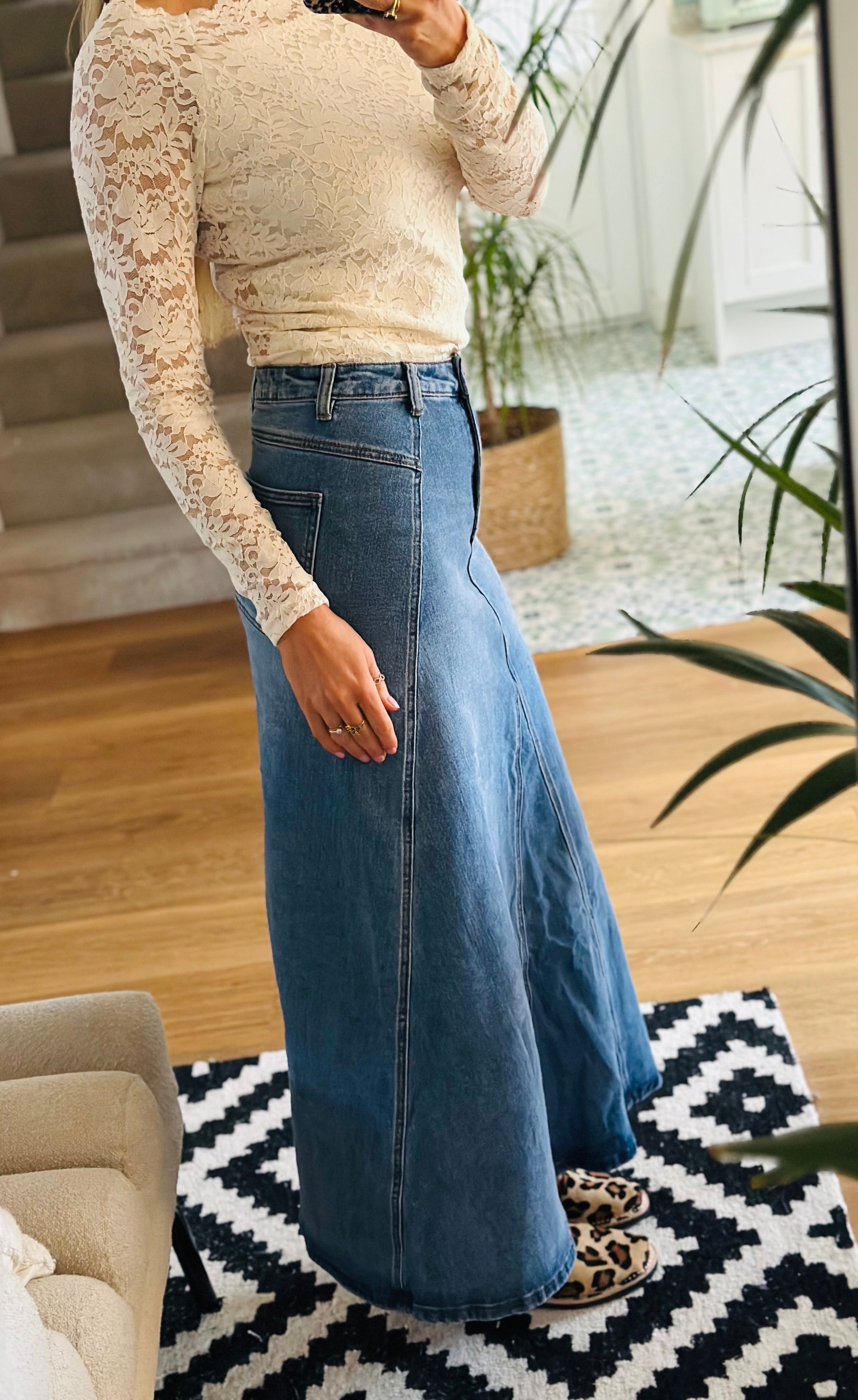 Denim Maxi Skirt