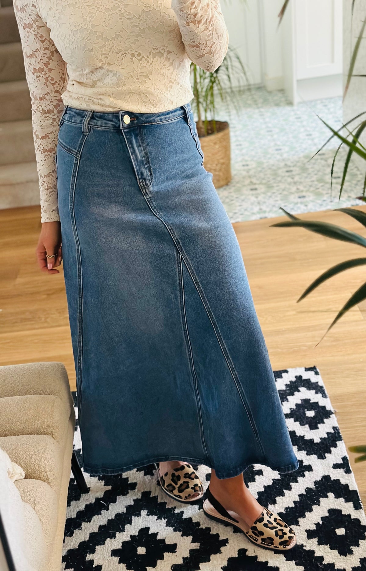 Denim Maxi Skirt