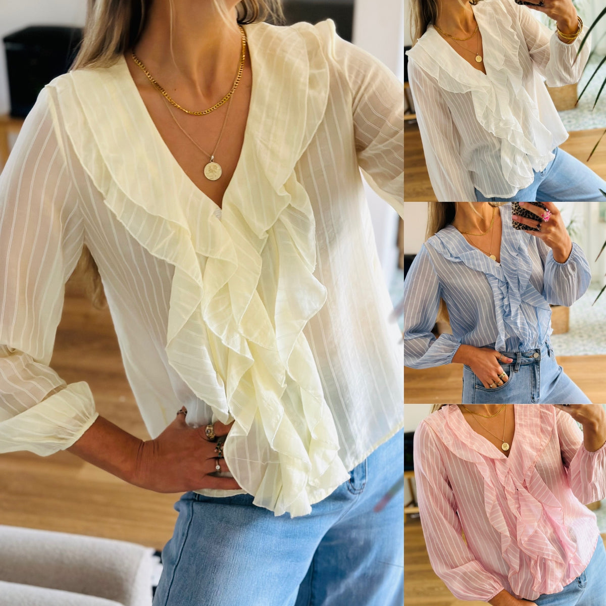 Romance Pinstripe Blouse