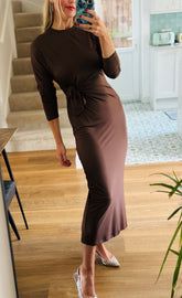 Chocolate Stretch Maxi Dress