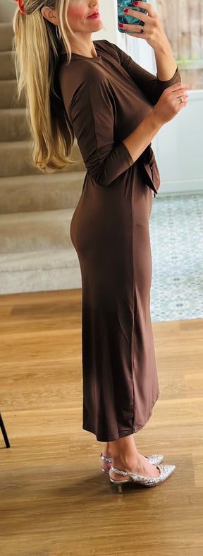 Chocolate Stretch Maxi Dress