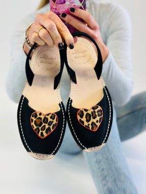 SAMPLE SALE Leopard Heart Avarcas SIZE 39