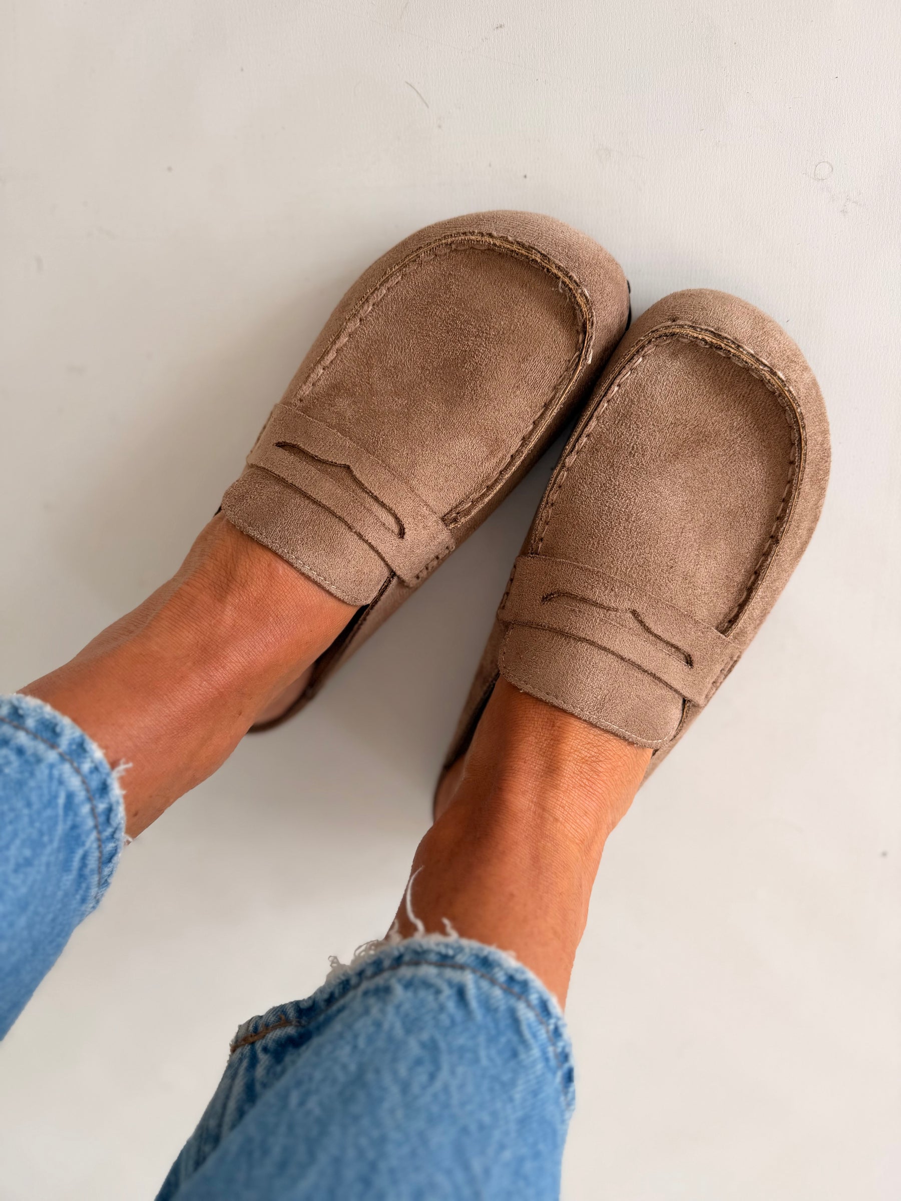 Taupe Backless Loafer