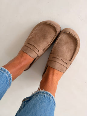 Taupe Backless Loafer
