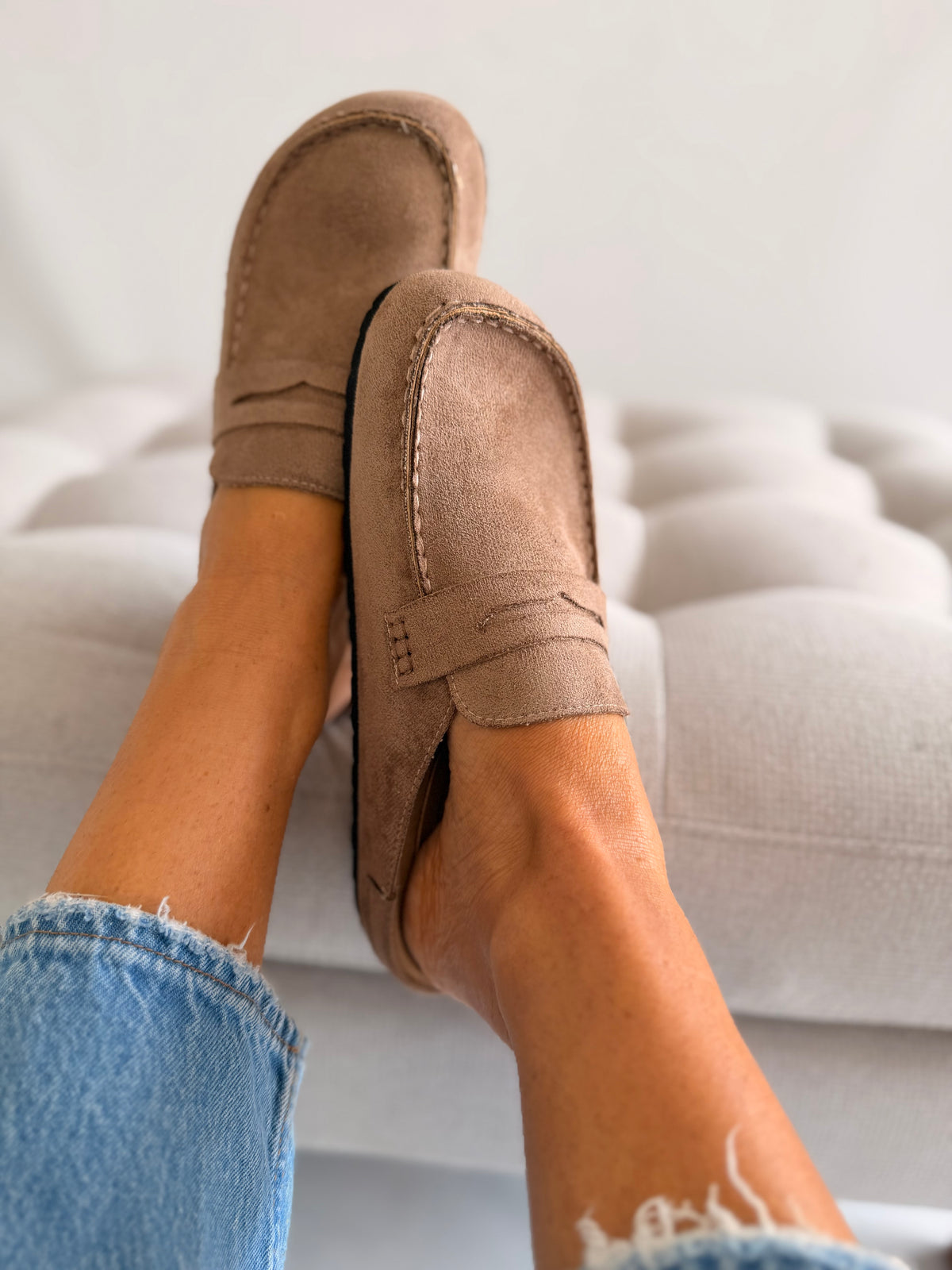 Taupe Backless Loafer