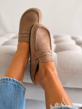 Taupe Backless Loafer
